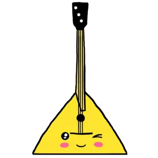 😳 09fde5d9 balalaika, alat musik, imut, kawaii, kartun, berkedip, kuning telegram sticker