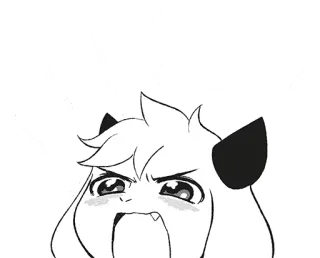 😡 4b56ce9b anime, cartoon, angry, facial expression, cat ears, manga telegram sticker