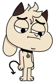 😔 5947fdd3 cartoon, devil, character, demon, animal, cat-like, sticker, creature telegram sticker