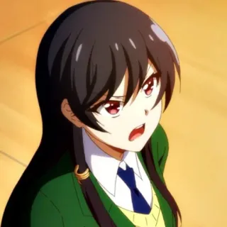 🍀 93053bbc animé, personnage, dessin animé, femme, fille, uniforme scolaire telegram sticker