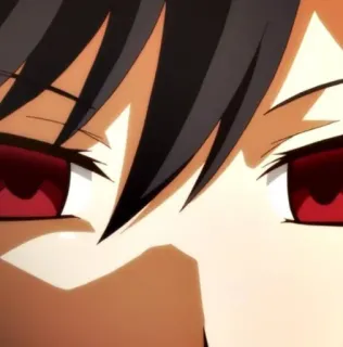 🍀 bea577c8 Anime, Yeux, Rouge, Cheveux noirs telegram sticker