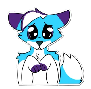 🐶 87e978a2 卡通, 可爱, 动物, 狐狸, 悲伤 telegram sticker