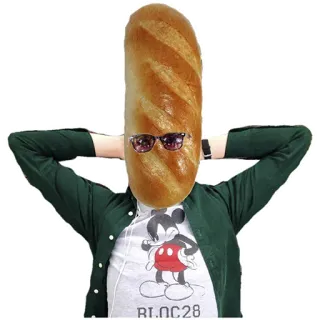 🍞 06ff7251 BLOC28 pan, gafas de sol, persona, comida, personaje de dibujos animados, ropa telegram sticker