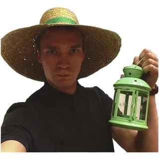 👒 49c13585 persona, sombrero, linterna, retrato telegram sticker