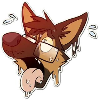 🔥 a38b7f64 卡通, 狗, 汗, 表情, 动物 telegram sticker