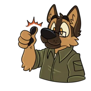 👍 b655d68e 狗, 动物, 卡通, 中指, 冒犯 telegram sticker