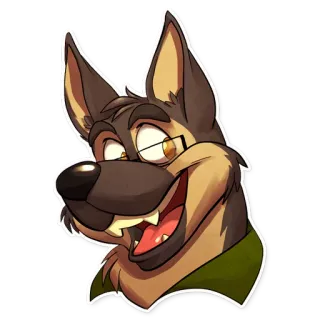 😀 c9d0582e 狗, 卡通, 毛茸茸, 动物, 眼镜, 微笑 telegram sticker