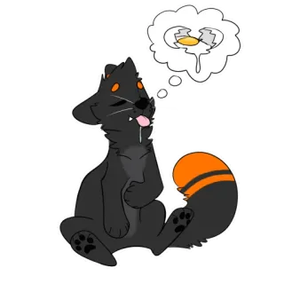 😋 1a17b1dc dier, vos, cartoon, eten, ei telegram sticker