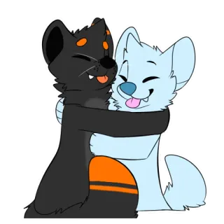 🤗 7a0001d9 dieren, schattig, cartoon, vriendschap, honden, knuffelen telegram sticker