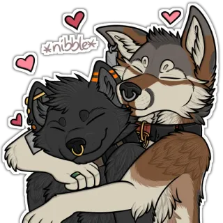 🧡 f9082b32 *nibble* furry, wolf, knuffel, liefde, schattig, antropomorf telegram sticker