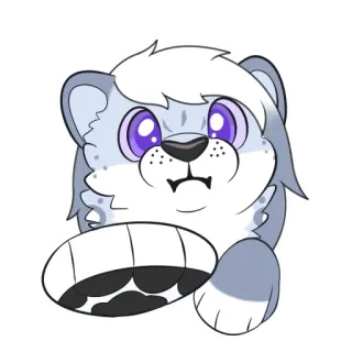 😟 0e520627 動物, 漫画, 可愛い, 肉球, もふもふ, ステッカー telegram sticker