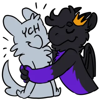 🫂 1171764c YCH binatang, berbulu, kartun, gambar, fantasi whatsapp sticker