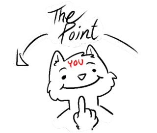 🐵 d81329c4 The Point
YOU kucing, jari tengah, humor, meme, ofensif, kartun, intinya whatsapp sticker