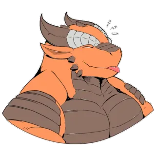 😜 0be6d546 drago, furry, cartone animato, antropomorfo, arancione, creatura telegram sticker