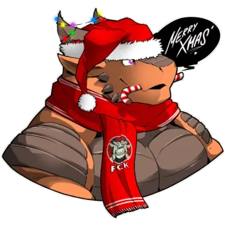🍭 9f932338 MERRY XHAS natale, xmas, drago, babbo natale, festivo, vacanze telegram sticker