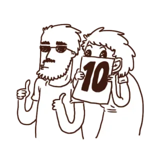 👍 6668fec1 10 Bewertung, Punktzahl, Zahl, Zustimmung, Paar whatsapp sticker