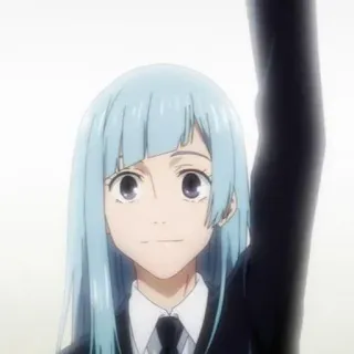 🪵 497b2072 动漫, 蓝发, 女性, 肖像, 角色, 女人 telegram sticker