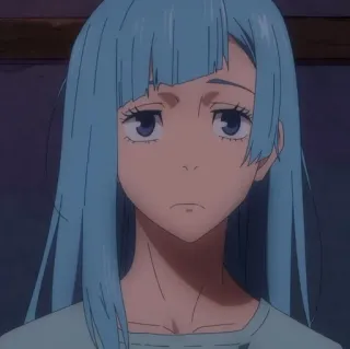 🪵 811f100c 动漫, 女人, 女孩, 蓝头发, 角色, 插画 telegram sticker