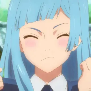 🪵 f1abc1e1 动漫, 女孩, 蓝头发, 可爱, 角色, 插画 telegram sticker