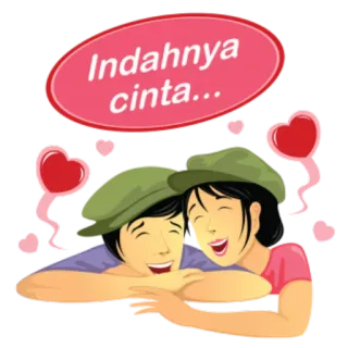 😘 649bf601 Indahnya cinta... 爱, 浪漫, 情侣, 卡通, 快乐 telegram sticker