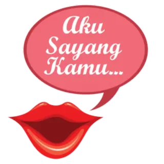 😘 c42eb4b4 Aku Sayang Kamu... 爱, 亲吻, 红色, 气泡, 感情, 浪漫, 印度尼西亚 telegram sticker