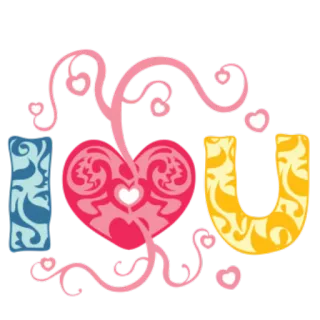 😍 cc1f06b3 I (heart) U 爱, 心, 我爱你, 可爱, 情人节 telegram sticker