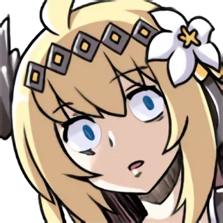 🌝 a813aa72 Anime, Cartoon, blonde Haare, Blumenkranz, besorgt, Gesichtsausdruck telegram sticker