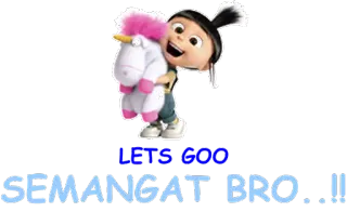 👍 2a980da1 LETS GOO
SEMANGAT BRO..!! dessin animé, licorne, joyeux, texte telegram sticker