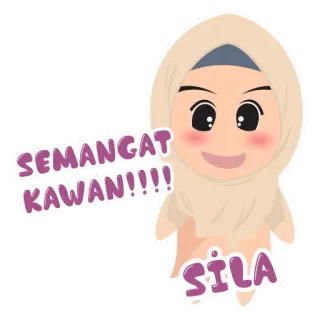 😆 716f6f0d SEMANGAT KAWAN!!!!
SILA Dessin animé, Femme, Hijab, Mignon, Illustration, Joyeux whatsapp sticker