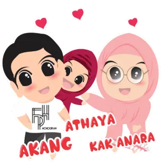 😍 b0aa752f ATHAYA
KAK ANARA
AKANG Dessin animé, Famille, Mignon, Coeurs, Personnages whatsapp sticker