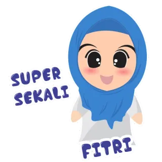 😊 ff9afcdb SUPER SEKALI
FITRI musulman, hijab, mignon, fille, fête, Aïd whatsapp sticker
