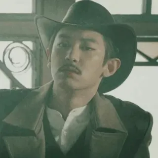 ➖ dfd58aab 男人, 帽子, 胡子, 西部, 牛仔, 肖像 telegram sticker