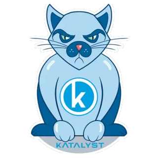 🐱 97435d0d KATALYST แมว, ตัวเร่งปฏิกิริยา, บริษัท, โลโก้, สัตว์เลี้ยง, สัตว์ telegram sticker