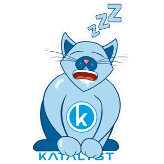 😴 a9655ebc KATALYST แมว, นอนหลับ, zzz, การ์ตูน, ขี้เกียจ, katalyst telegram sticker