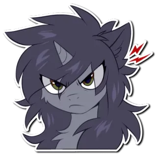 😡 0b1d3b44 Poni, Unicornio, Enojado, Furry, Dibujos animados whatsapp sticker