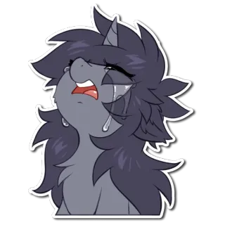 😭 307c41a6 llorando, poni, triste, lágrimas, dibujos animados, emociones whatsapp sticker