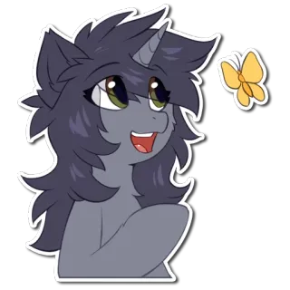 🤥 39b0270b poni, dibujos animados, animal, mariposa, pegatina whatsapp sticker