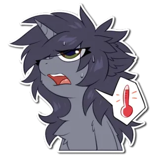 🥵 3e4fbb6a poni, termómetro, enfermo, temperatura, dibujos animados, animal whatsapp sticker