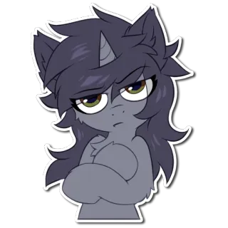 😕 662bcfd9 dibujos animados, animal, unicornio, furry whatsapp sticker