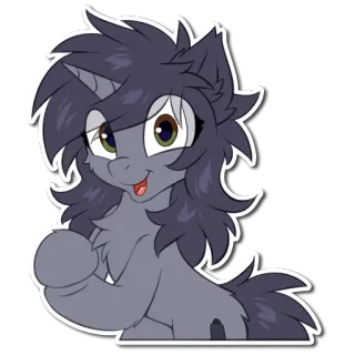 👍 7bbde227 Poni, Dibujo animado, Unicornio, Animal, Lindo, Furry whatsapp sticker