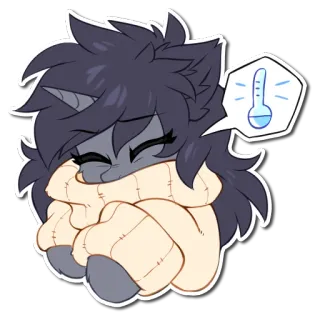 🥶 b205d967 termómetro, gato, lindo, dibujo animado, pegatina, frío, enfermo whatsapp sticker