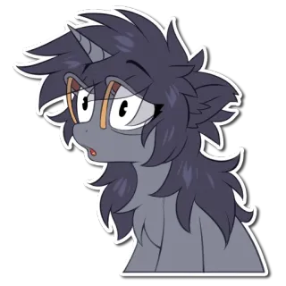 🤤 b6448e44 dibujos animados, pegatina, antropomorfo, caballo, gafas whatsapp sticker