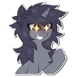 🤩 c2b501e0 poni, unicornio, ojos brillantes, dibujos animados, animal whatsapp sticker