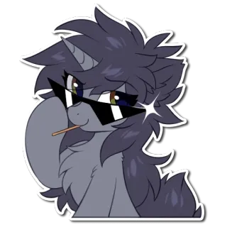 😎 f2ef5cb0 poni, dibujo animado, pegatina, animal, gafas de sol whatsapp sticker