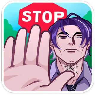 🤚 ce09ea64 STOP знак стоп, рука, аниме, мультфильм, предупреждение telegram sticker