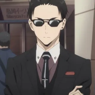 💰 00925764 Anime, Pria, Setelan, Kacamata hitam, Karakter whatsapp sticker