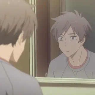 💰 ac3f0c00 Anime, Refleksi, Orang, Cermin whatsapp sticker