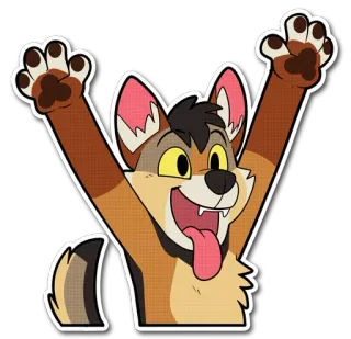 😄 9cdb6310 Furry, Animal, Perro, Dibujo animado, Lindo, Feliz telegram sticker