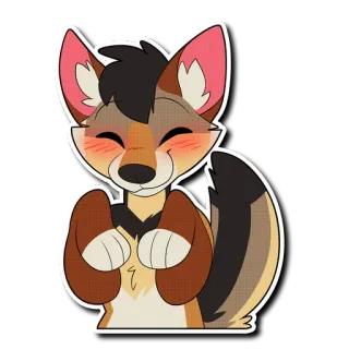 😊 bb0ba6b9 coyote, furry, dibujos animados, animal, sonriendo telegram sticker