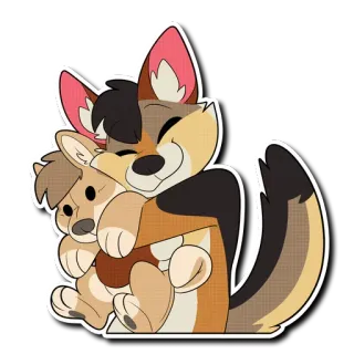 🤗 f6e354ca animal, dibujos animados, perro, lindo, abrazar, dibujos animados, pegatina telegram sticker